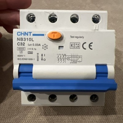 CHINT C32A RCBO, 4-polig 3-polig + neutrale C-Kurve Typ A RCD + MCB NB310L 30mA 6Ka 
