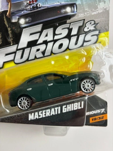 Mattel Fast & Furious 7 Maserati Ghibli Verde 19/32 Nuevo en Paquete Foto 2 de 4