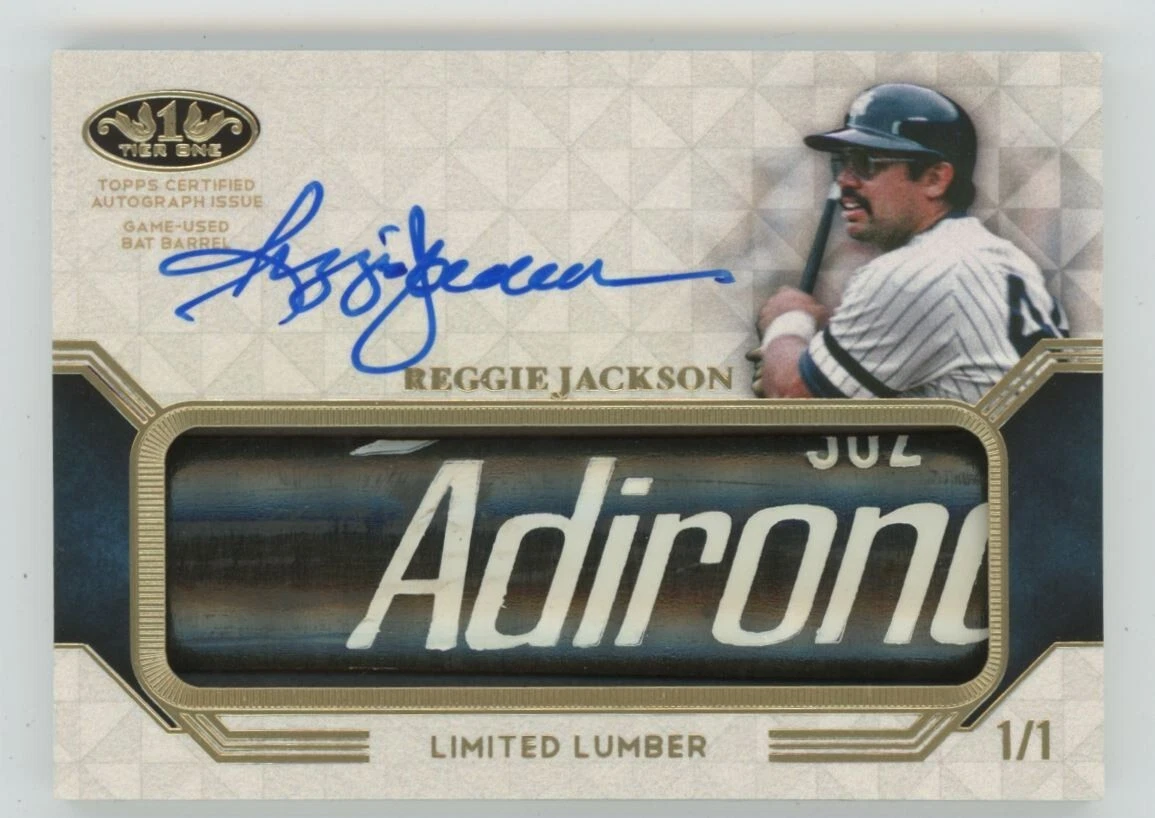 2018 Topps Tier One Baseball Limited Lumber Bat Auto Reggie Jackson 1/1 TALL-RJ
