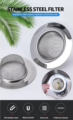 Kitchen Sink Strainer 3-Pack – 4.5" Stainless Steel Drain Protector For Hair & Food, Dishwasher Safe