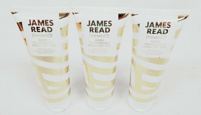 Lot of 3 James Read Enhance Body Foundation Wash Off Tan 100ml Tubes New