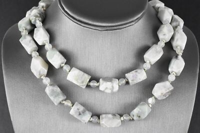 36'' Genuine Large Peace Jade & Light Green Serpentine Endless Beaded Necklace