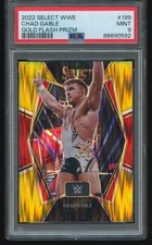 Chad Gable 2022 Panini Select WWE Premier Level Gold Flash Prizm #199 2/10 PSA 9