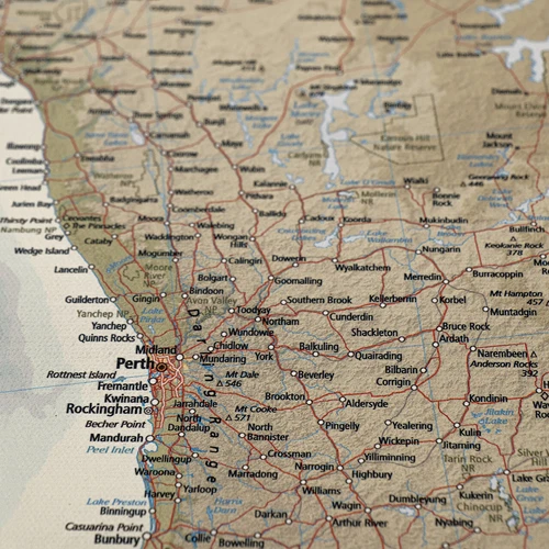 Studio Milligram 140x110cm Wall Hanging Australia Cotton Canvas Home Decor Map - Picture 4 of 8