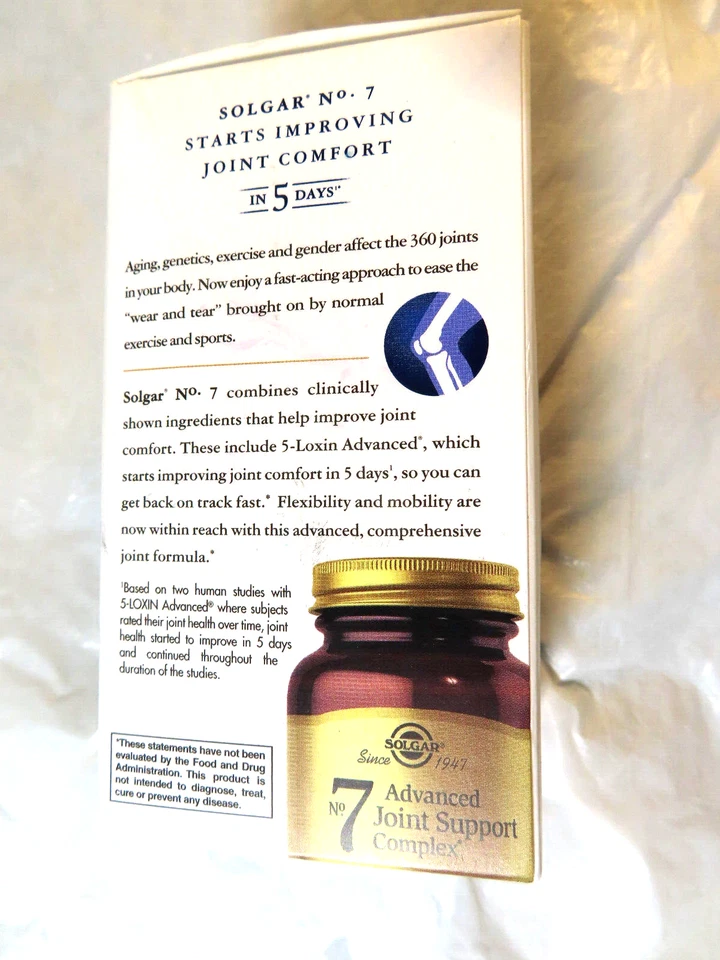 SOLGAR №7 SUPLEMENTO DIETÉTICO APOYO ARTICULAR Y CONFORT 90 CÁPSULAS VEGETALES CADUCADO 02/26+ Foto 3 de 4