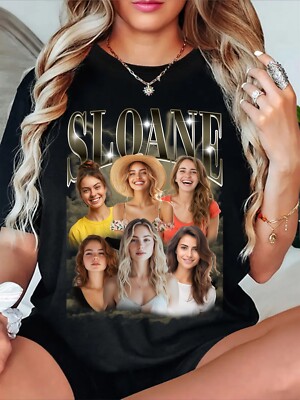 Personalisiertes Bootleg T-Shirt individuell Foto & Name Geburtstag Party Geschenk Tee Top
