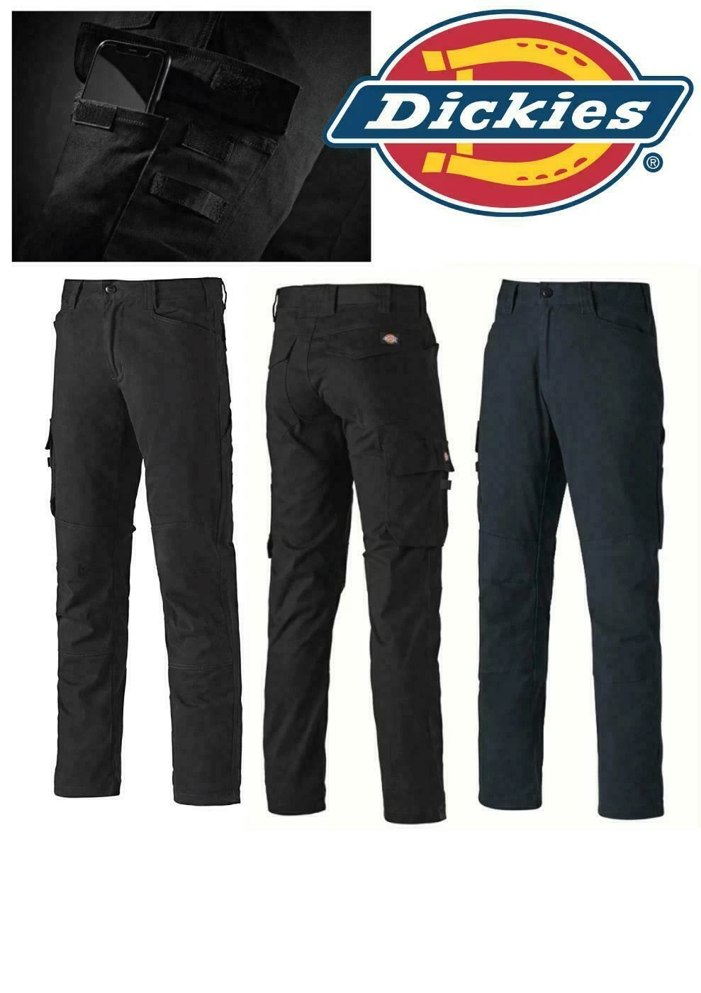 Dickies TR2009 Cargo Flex Work Trousers Black or Navy 28-40 Waist Workwear Pants
Opens in a new wind