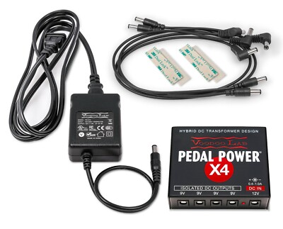 Voodoo Lab Pedal Power X4 Compact Isolated DC Pedalboard Power Supply 9v 12v
