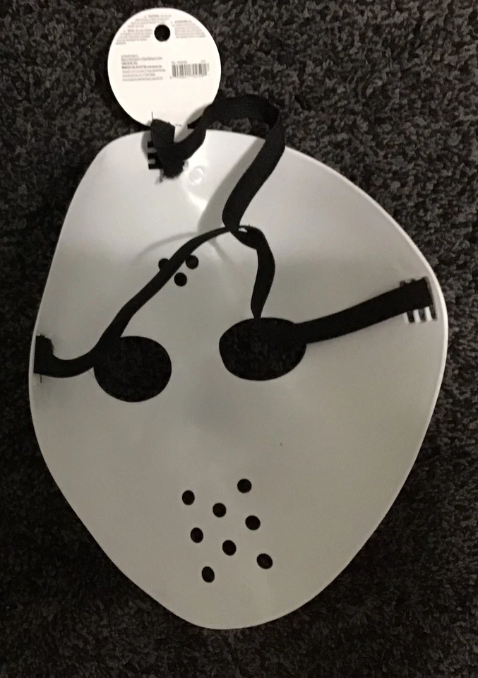 NWT~Hockey Mask ~Jason~White Plastic~Costume Accessory~Teen /Adult~👀 - Image 3 of 3