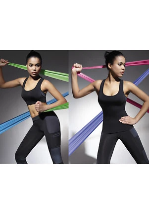 bas black Débardeur T-Shirt Sport Yoga Fitness Stretch Sans Motif Slim - Photo 1/4