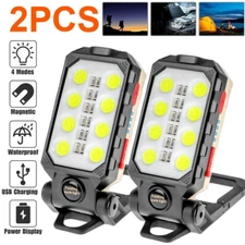 2X Lamparas Linterna COB LED con Bateria Potente Con Carga Por USB Impermeable