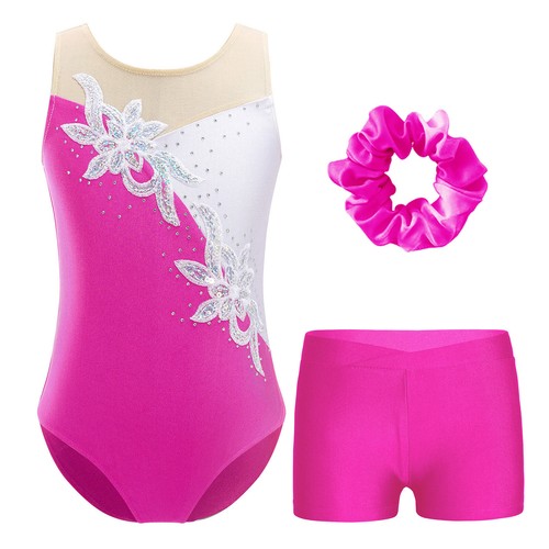 Kids Girls Jumpsuit Sequins Bodysuit Glittery Leotard Unitard Dancewear Yoga - Picture 48 of 57