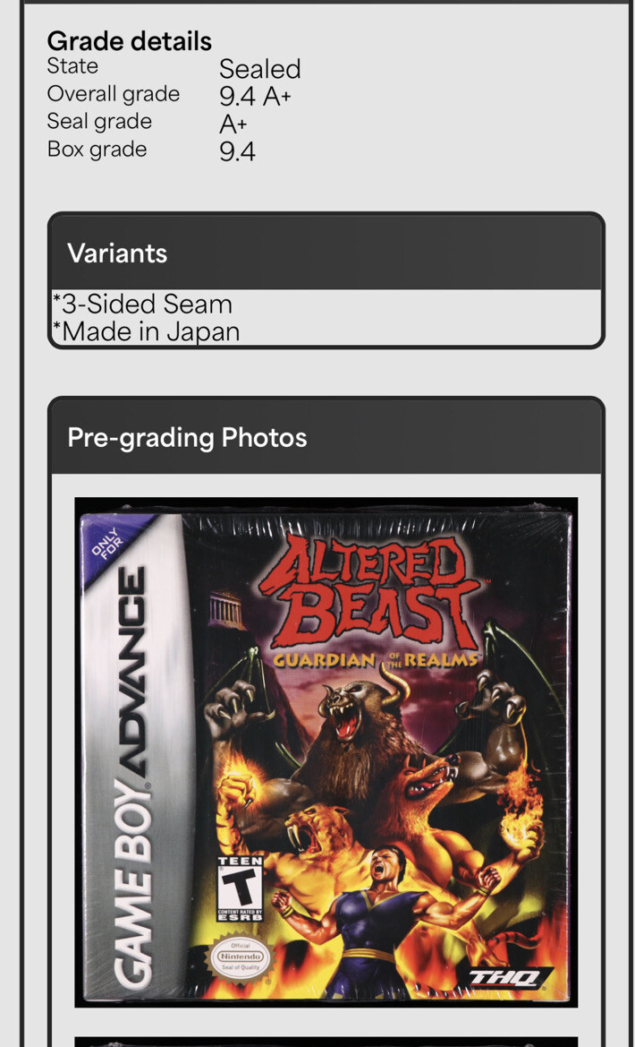 Altered Beast: Guardian of the Realms Nintendo Game Boy