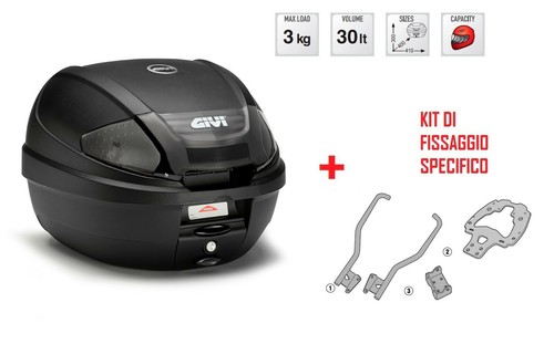 E300NT2B GIVI Bauletto 30LT + Befestigungskit für BMW G 310 R 2017 2018
