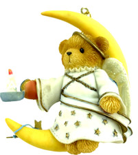 Cherished Teddies Enesco Christmas Ornament Bear Angel Sitting On Moon 706663