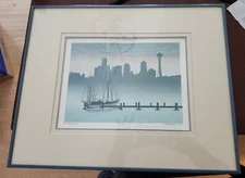 Brett Varney, Signed, #126/160, SERIGRAPH Seattle, NW art, framed & Matted