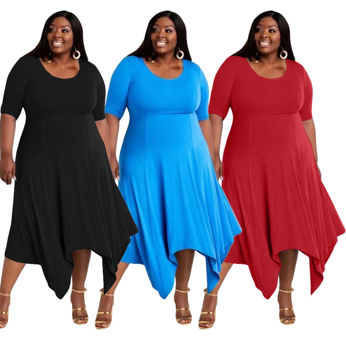 Plus size casual dresses for summer clearance