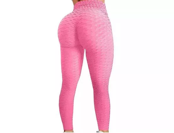 Women's Light Pink Booty Lift Scrunch Active Yoga Leggings (Size