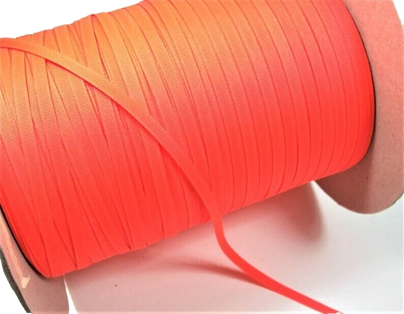 Neon Orange Grosgrain Ribbon 1/4" wide x 10 yards Schiff Brand Polyester B18 - Image 4 of 4