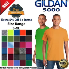 Gildan G500 Mens Short Sleeve Heavy Cotton Crew Neck Stylish Solid Plain T-Shirt