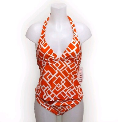 Sunsets Piece Set Medium Swimsuit Tankini Top High Waist