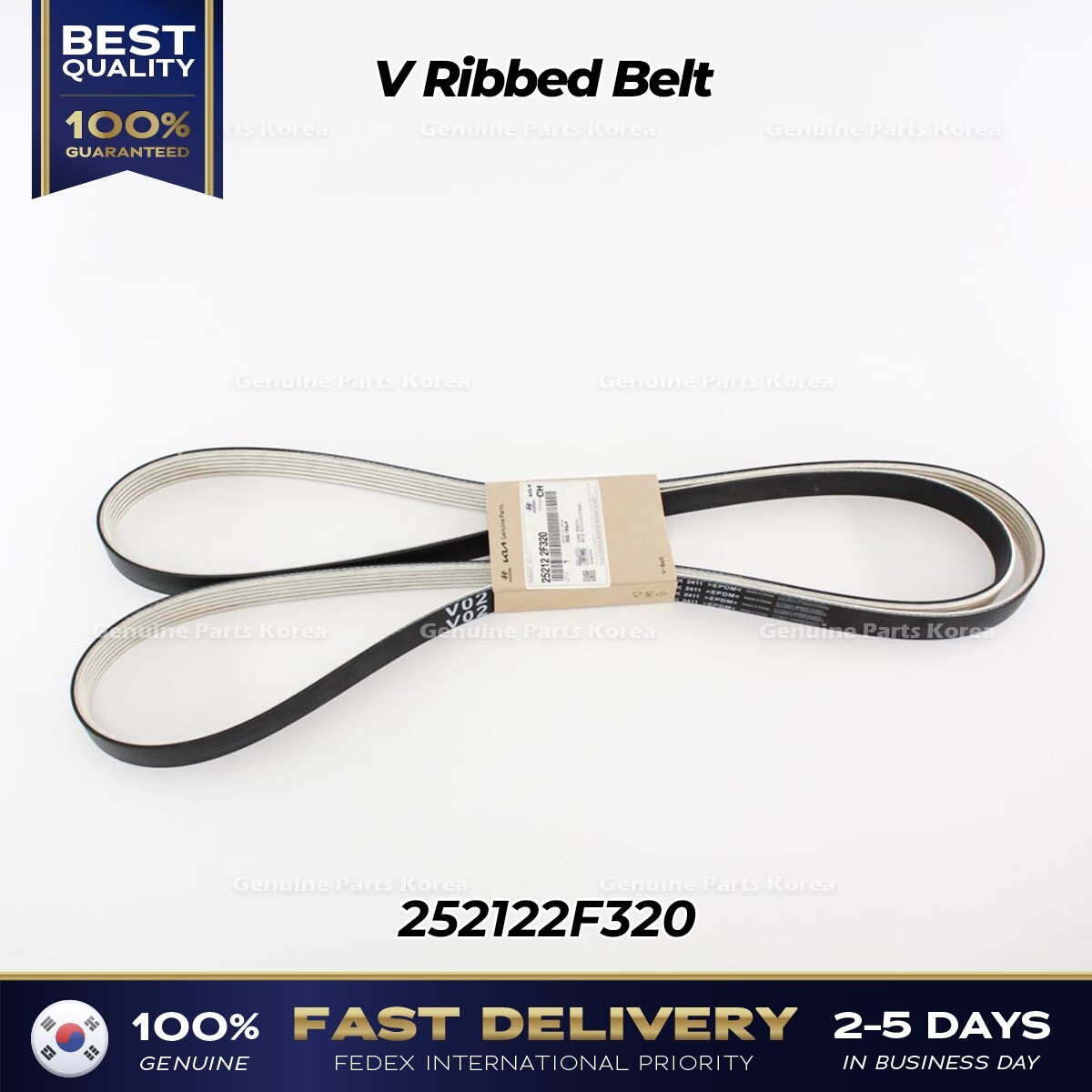 ⭐Genuine⭐ V Ribbed Belt 252122F320 for Hyundai Tuscon Santa Fe