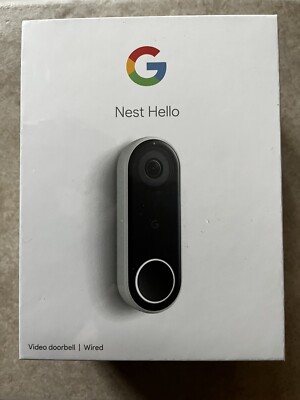 Google Nest Hello Doorbell (Wired) with 24/7 Streaming HDR Video (Brand New)