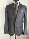 J. Hillburn Recent Bespoke  100% Wool Brown & Blue Suit - 41-42  Long -NEAR MINT