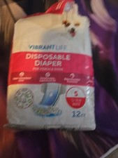Vibrant Life Disposable Female Dog Diapers Small 10 Count Total 12"-18" Waist