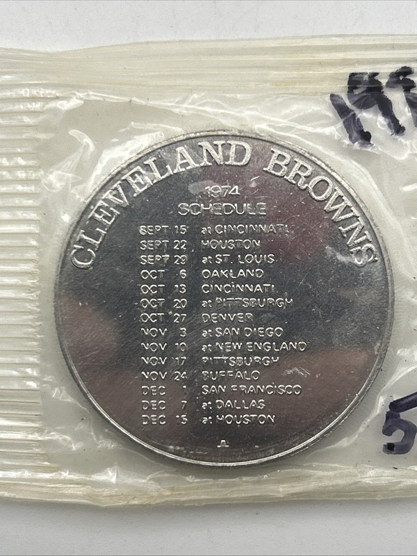 Cleveland Browns 1974 Central Bank Browns Schedule Coin