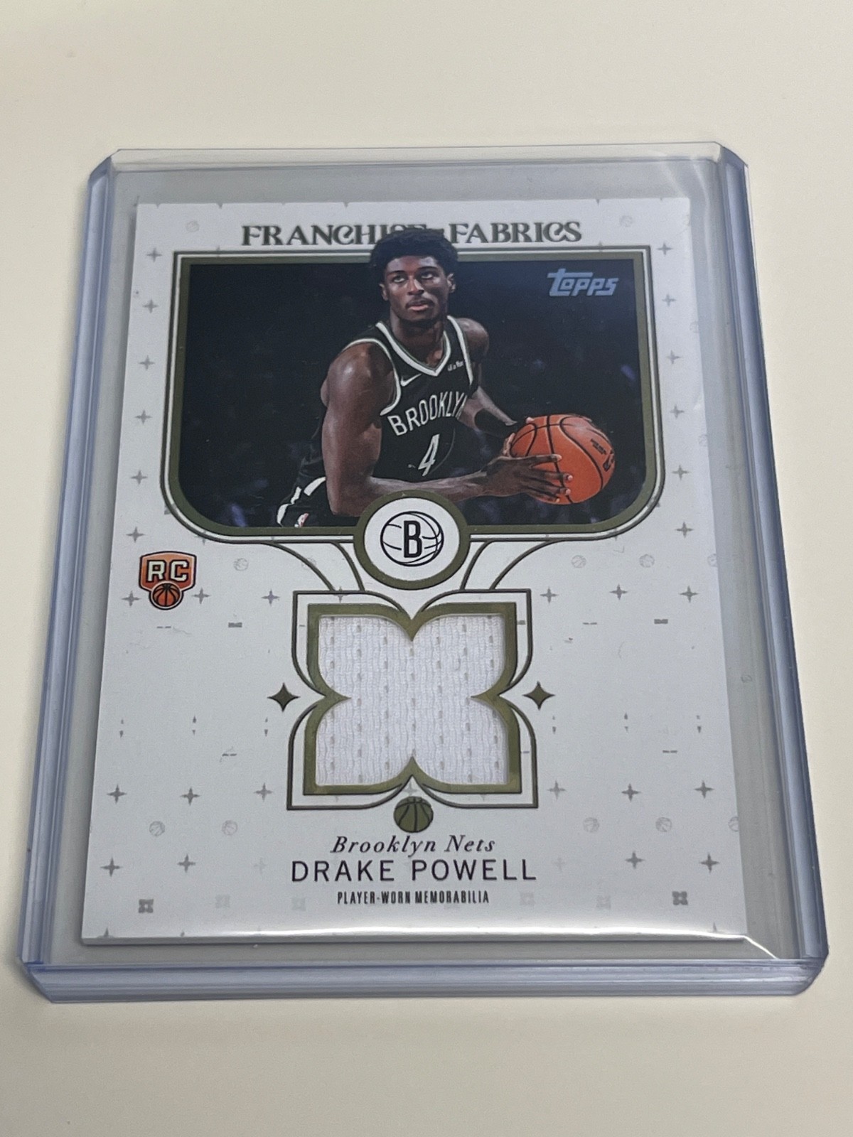 2025-26 Topps Drake Powell RC Franchise Fabrics Player Worn Relic #FF-DP Nets