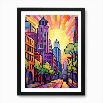 Bellevue Washington Pixel Art 11 Ar gerahmtes Wandbild Poster Leinwanddruck Bild