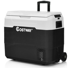 Costway 42 QT Portable Car Refrigerator -4 F to 50 F Dual-Zone Car Cooler White