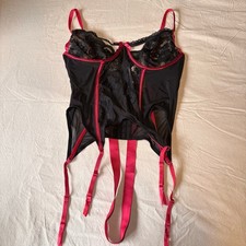 Women's ADORE ME Black  Red Lace Chemise Lingerie L