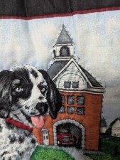 Dalmatians at firehouse -new hand quilted wall hanging - 42x34? -4 hanging loops