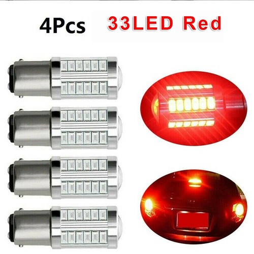 Rouge 1157 BAY15D P21/5W 5630 33SMD Voiture Ampoules LED 900LM Super Brillant Feu de Freinage Arrière Feux de 12-30V 3.6W(4 pièces) - Auto