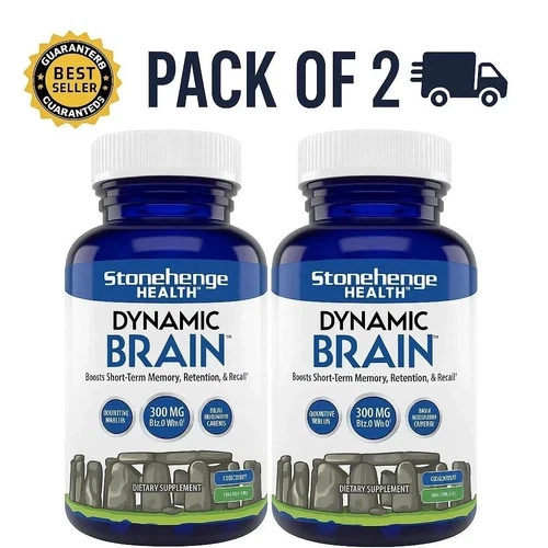 Dynamic Brain Supplement 60 Capsules–Memory Focus Clarity-Pack of 2, EXP 09/2027