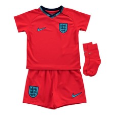 Infants Football Baby Kit Red 2022-2023 England Away Toddler Soccer Jersey Set