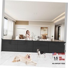 Retractable Baby Gate Extra Wide, 41" Tall Extends 41" Tall x 200" Wide Black