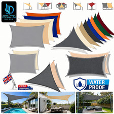 UK Extra Heavy Duty Shade Sail Shade Cloth Gray Sun Triangle Square Rectangle