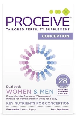 Proceive Advanced Fertility Supplement Women & Men Dual Pack - 120 Caps 07/2027