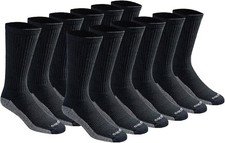 Dickies Men's Dri-Tech Original Moisture Control Crew Socks, Available in M-XXL