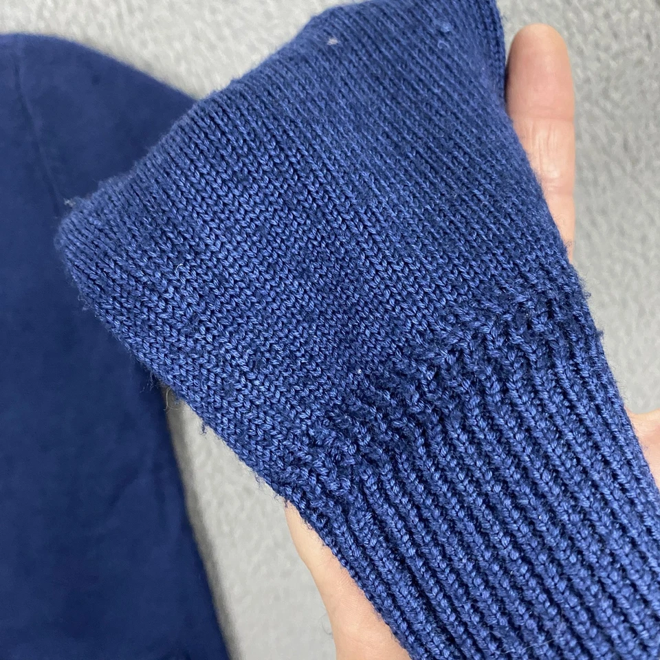 Cardigã Faherty suéter masculino pequeno azul índigo 100% lã merino xale colarinho - Imagem 2 de 4