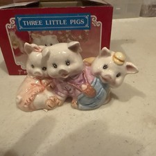 3 Little Pigs Ceramic New In Box