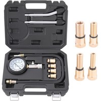 KOMPRESSIONSTESTER-SATZ Benzin Motor Kompression PrÜFer Messer Adapter Kurz+Lang
