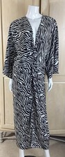 ASOS Dress Size 20 Curve Kimono Black White Zebra Print New