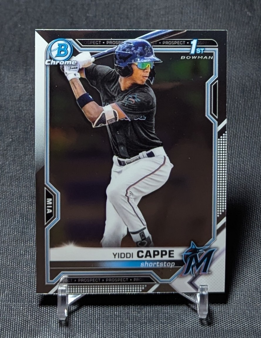 Yiddi Cappe 1st Prospect Rookie 2021 Bowman Chrome Card #BCP-199 Miami Marlins