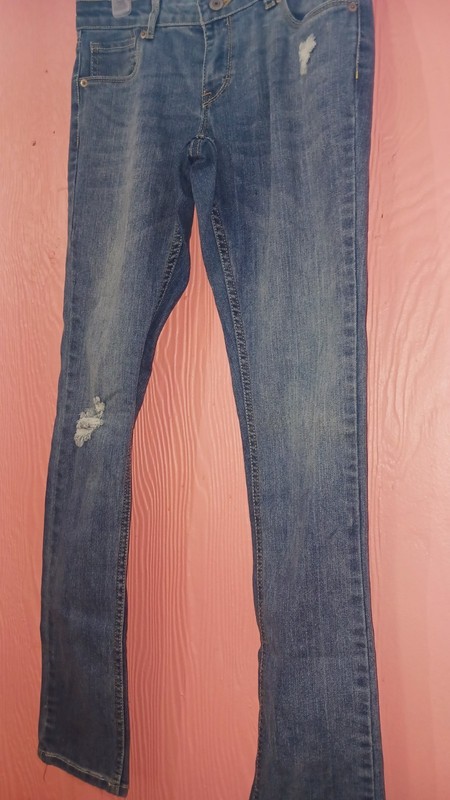 Levis’s Girls 711 Skinny Jeans Size 16 Regular Distressed Adjustable Waist 