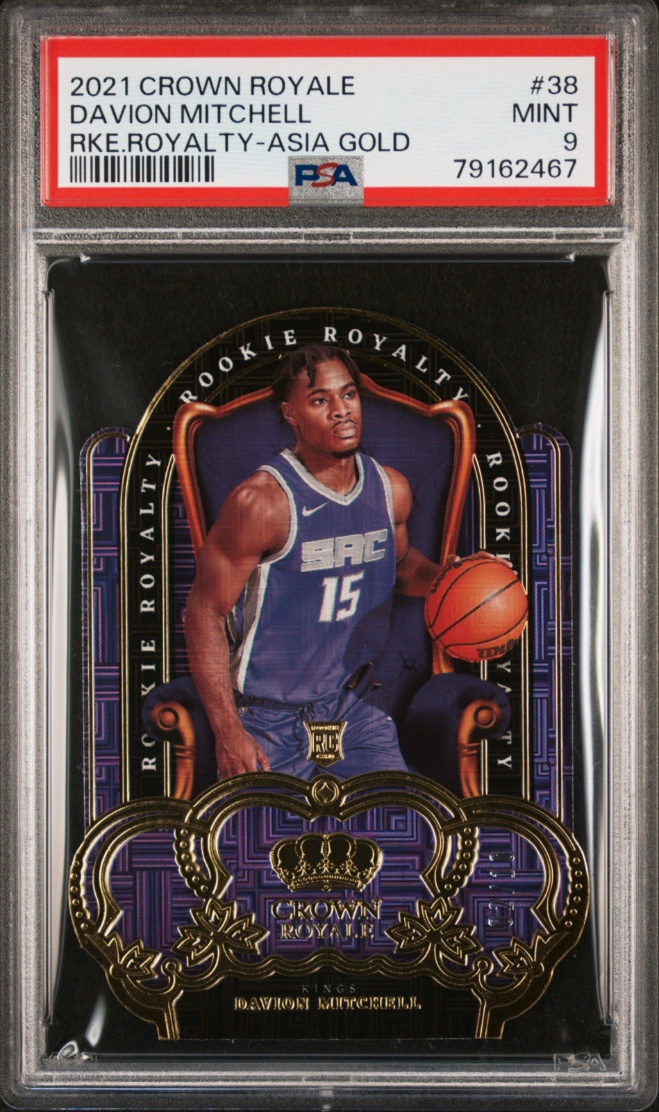 2021 Crown Royale Asia Gold Davion Mitchell /10 Rookie PSA 9 MINT POP 1!