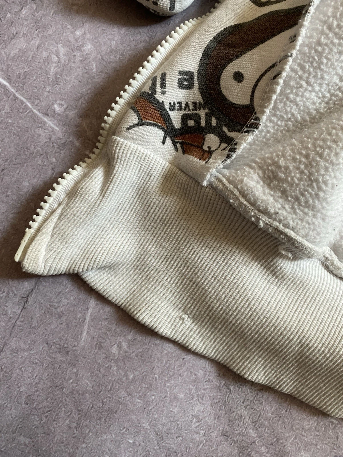 A BATHING APE (BAPE) Felpa con cappuccio zip intera vintage A Bathing Ape x Baby Milo RARA bianca streetwear M BAPE